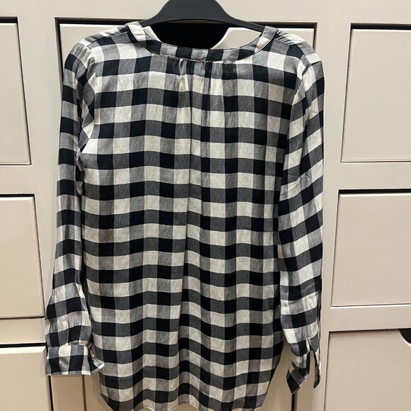 Loft Black and white Buffalo plaid Tunic Top - Picture 2 of 3